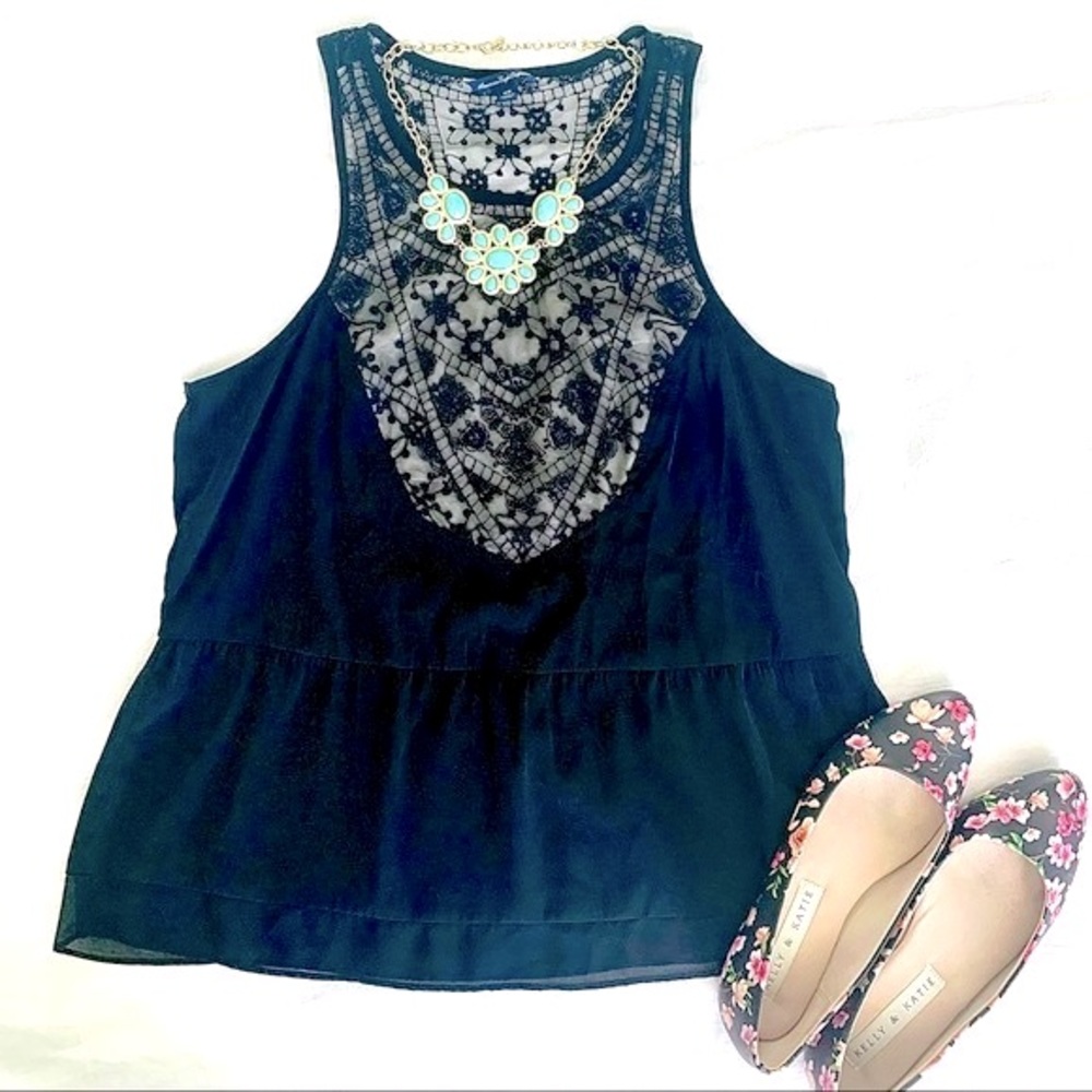 AE Black Peplum Tank